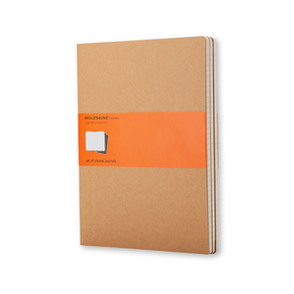 Moleskine Cahier L notesbog brun 3stk