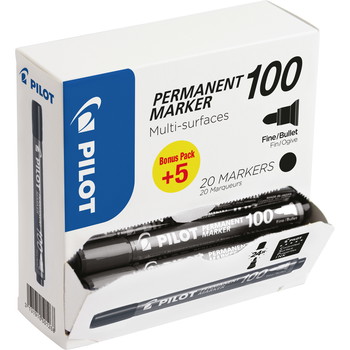 Pilot 100 permanent marker sort 20stk