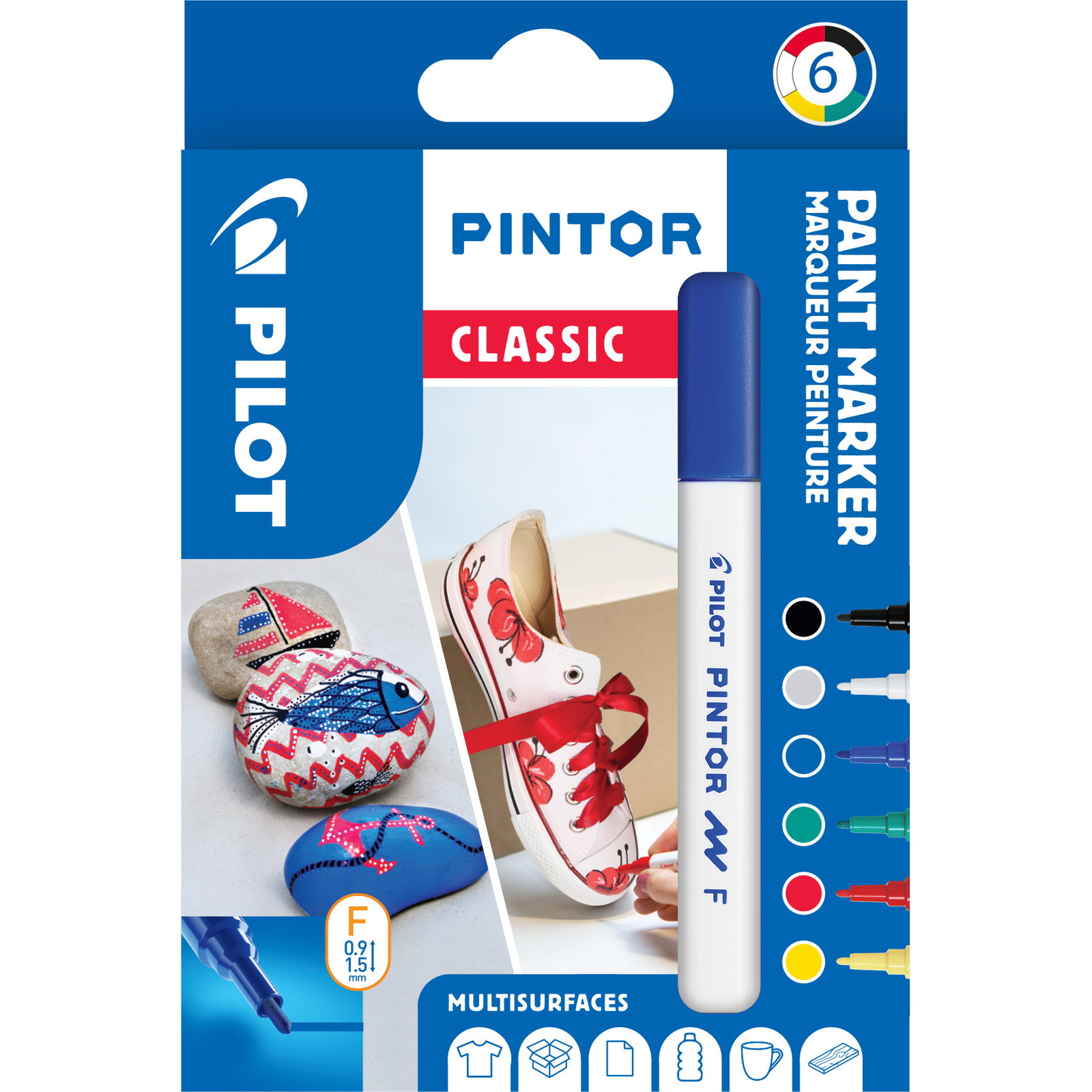 Pilot Pintor Classic markere 6 farver 