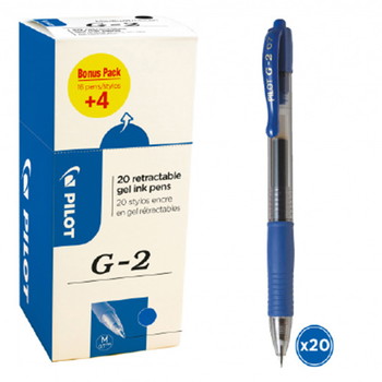 Pilot G2 gelpen 0,7mm blå 20stk