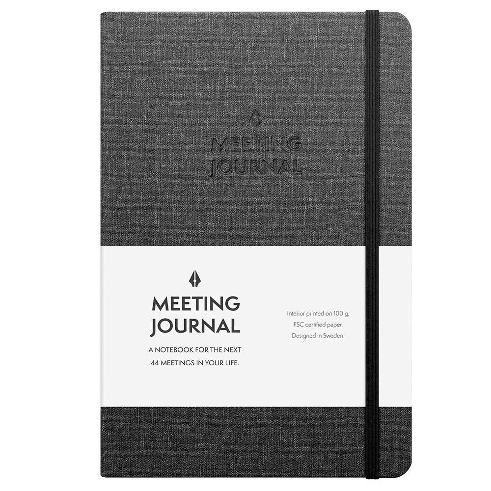 Burde Meeting Journal notesbog sort