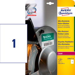 Avery L7917 laseretiketark 210x297mm hvid 10stk