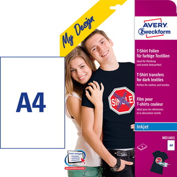 Avery A4 t-shirt transfers 4stk