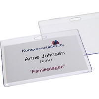 Navneskilt m/hul 60x90mm transparent