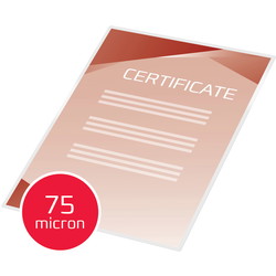 GBC A4 selvklæbende lamineringsomslag 75mic klar 25ark