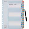 Esselte Mylar A4 register 1-31 farvede faner 
