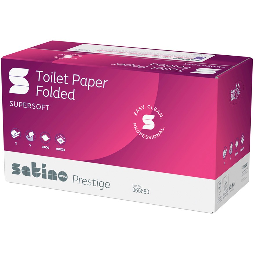 Satino Prestige toiletpapir v-fold 21x9,8cm 30x300ark