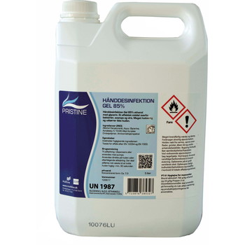 Pristine hånddesinfektion gel glycerin 85% ethanol 5L
