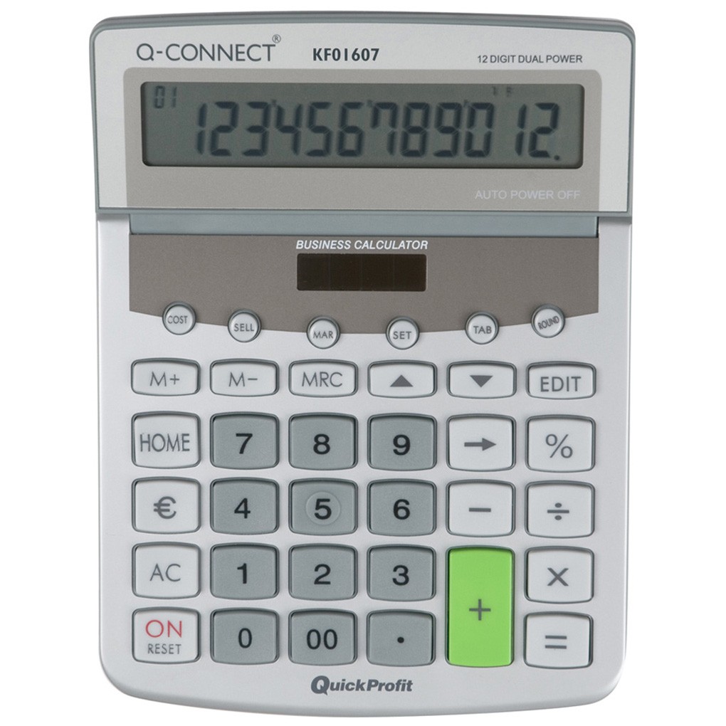 Q-connect bordregnemaskine 12 cifre grå