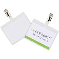 Q-connect kongresmærke med clips 60x90mm 25stk
