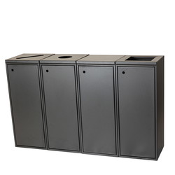 Affaldsbeholder med åbent låg 100L sort