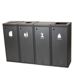 Affaldsbeholder med åbent låg 100L sort