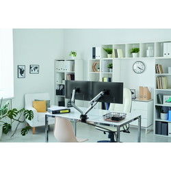 Durable Select Plus monitorarm til 2 skærme 32" sølv