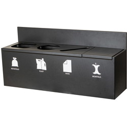 Sorteringsstation med 4 inderspande 4x15L sort