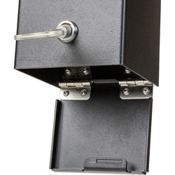 Batteriboks m/lås t/brugte batterier sort