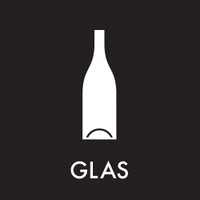 Glas piktogram u/baggrund 12x12cm