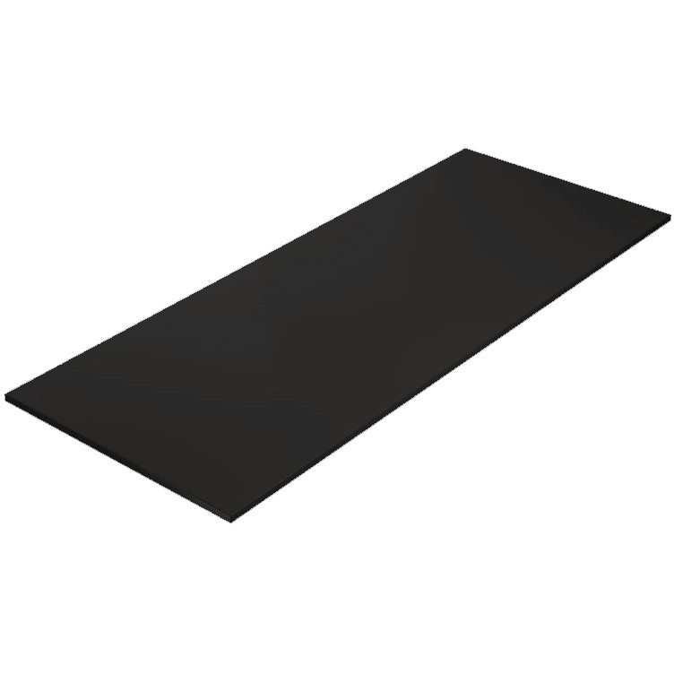 Bordplade sort linoleum rektangulær, 80x160cm