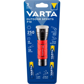 Varta Outdoor Sports F10 lommelygte rød/sort