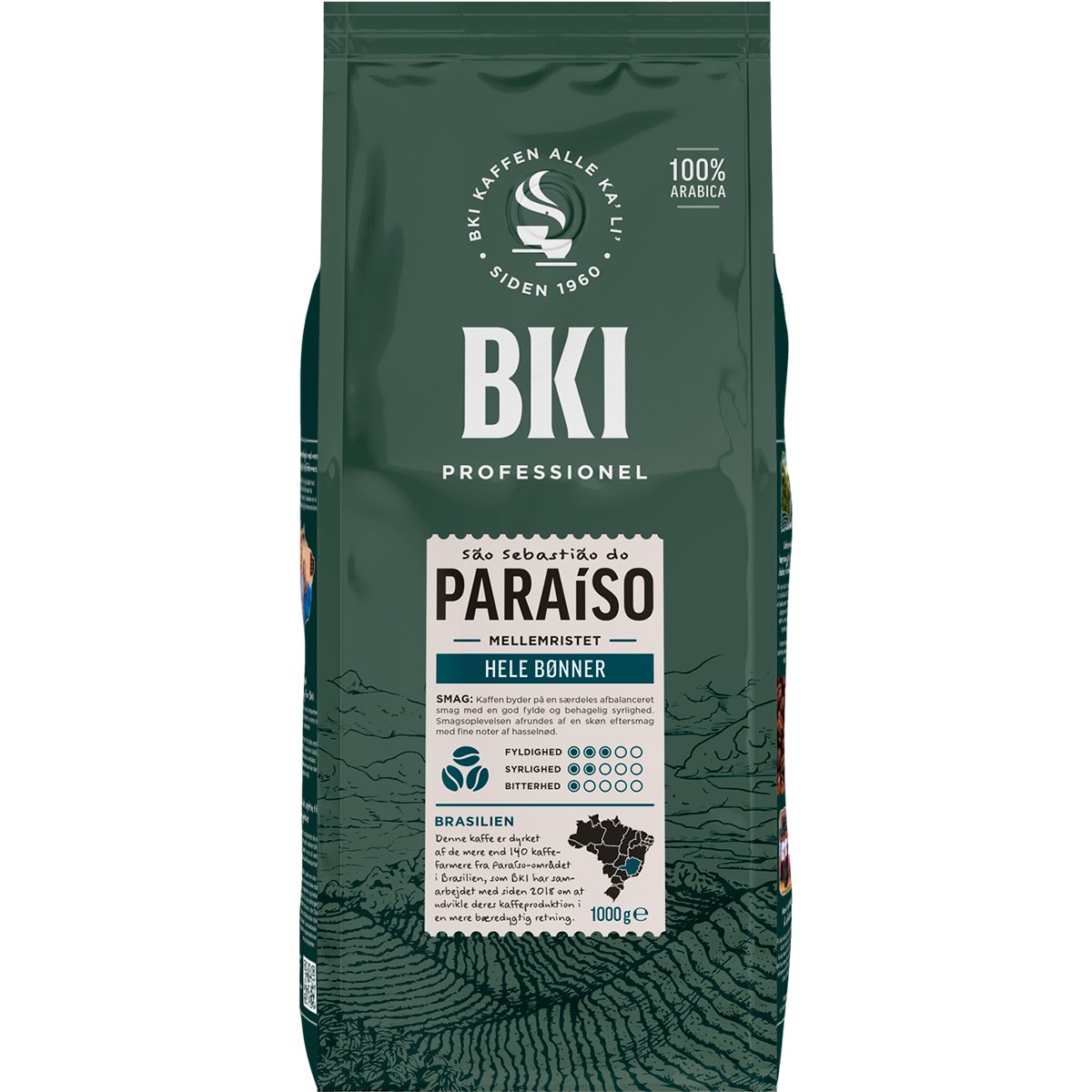 BKI Paraiso kaffe hele bønner 1kg