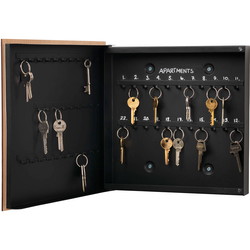 NAGA magnetisk glas nøgleskab 5x30x30cm sort