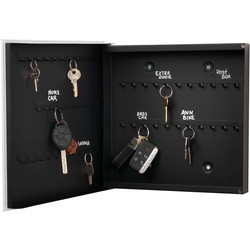 NAGA magnetisk glas nøgleskab 5x30x30cm sort