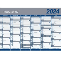 Mayland 2024 24064000 2x6mdr vægkalender 70x100cm