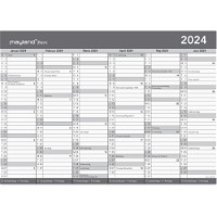 Mayland 2024 24268500 Basic kontorkalender A3 29,8x42cm grå