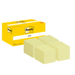 Post-it notesblok 38x51mm gul 12stk