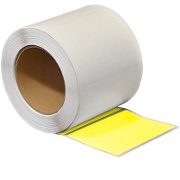 Dæklabel etiketter 75x100mm Ø76mm gul