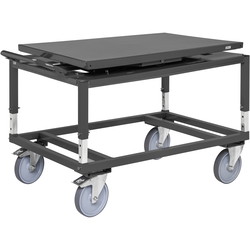 Kongamek pallevogn m/bremse 1338x810x807mm mørkegrå 800kg