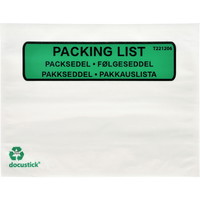 Følgeseddellommer papir m/tryk C6 122x165mm hvid 1000stk