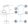 Rocada mobil flipchart m/whiteboard