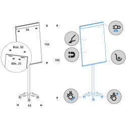 Rocada mobil flipchart m/whiteboard