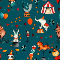 Gavepapir cirkus 55cmx160m grøn