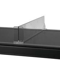 Hyldedeler lineær m/varestopper midt 285x60mm glasklar
