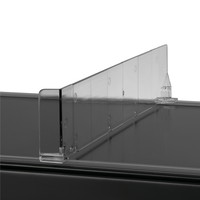 Hyldedeler lineær m/varestopper højre 435x60mm glasklar