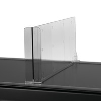 Hyldedeler lineær m/varestopper midt 435x120mm glasklar