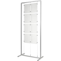 Mæglerdisplay A4 400x750x1800mm grå/sølv