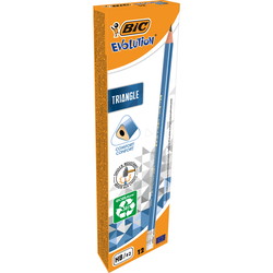 BIC Evolution blyanter m/viskelæder HB blå 12stk