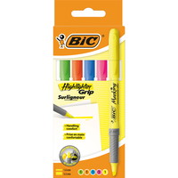 BIC Grip tekstmarker m/skrå spids flerfarvet 5stk