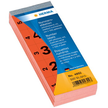Pakkekontrol todelt 1-500 28x56mm rød