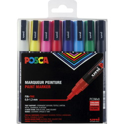 Uni Posca 3M paintmarker 0,9-1,3mm 8stk
