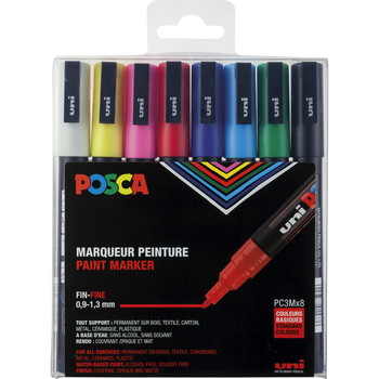 Uni Posca 3M paintmarker 0,9-1,3mm 8stk