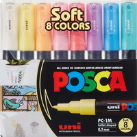 Uni Posca PC-1MC paintmarker 0,7-1mm pastel 8stk