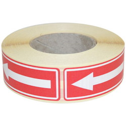 Etiketter m/pil 24x64,6mm rød/hvid