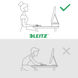 Leitz Ergo monitorstander 438x209x112mm lysegrå