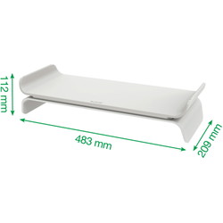 Leitz Ergo monitorstander 438x209x112mm lysegrå