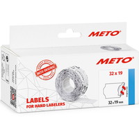 Meto permanente prisetiketter 19x32mm hvid 5rl