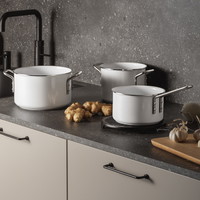 Eva Trio White Line grydesæt u/låg 1,8/2,5/3,8L 3stk