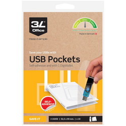 3L Office selvklæbende USB-lommer 90x52mm